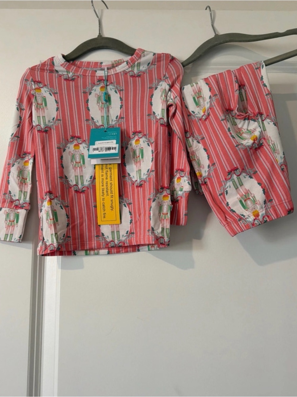 Posh peanut Girls Pink Nutcracker Stripe Pajama Set